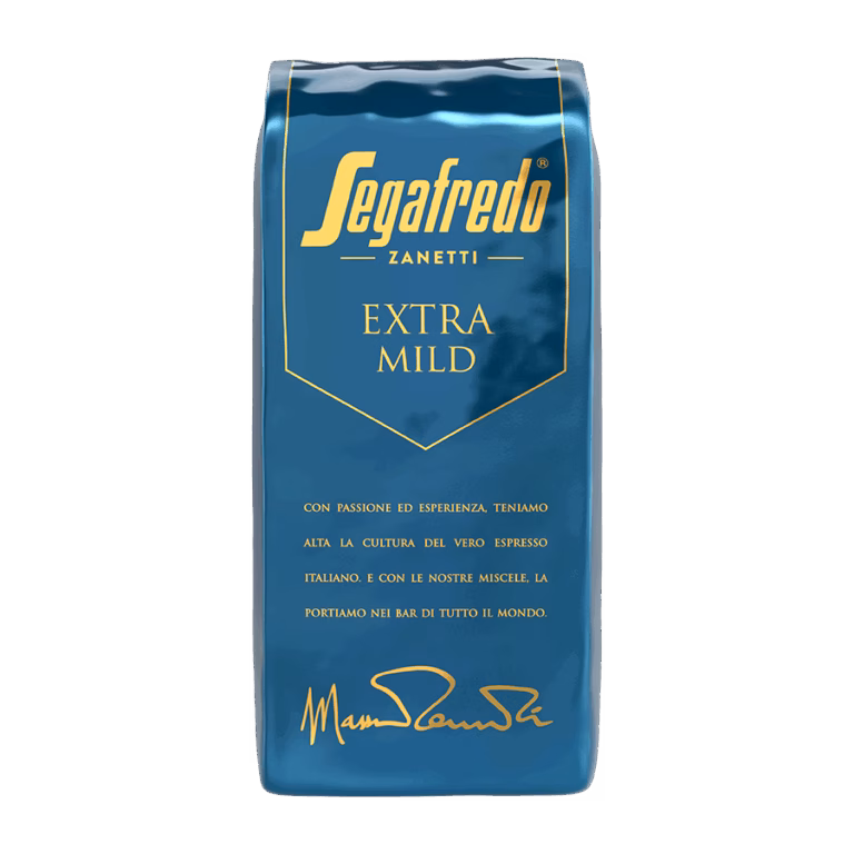 Produktbild: Kaffee Segafredo Extra Mild ganze Bohne, 1000 g, aromaversiegelte Verpackung.
