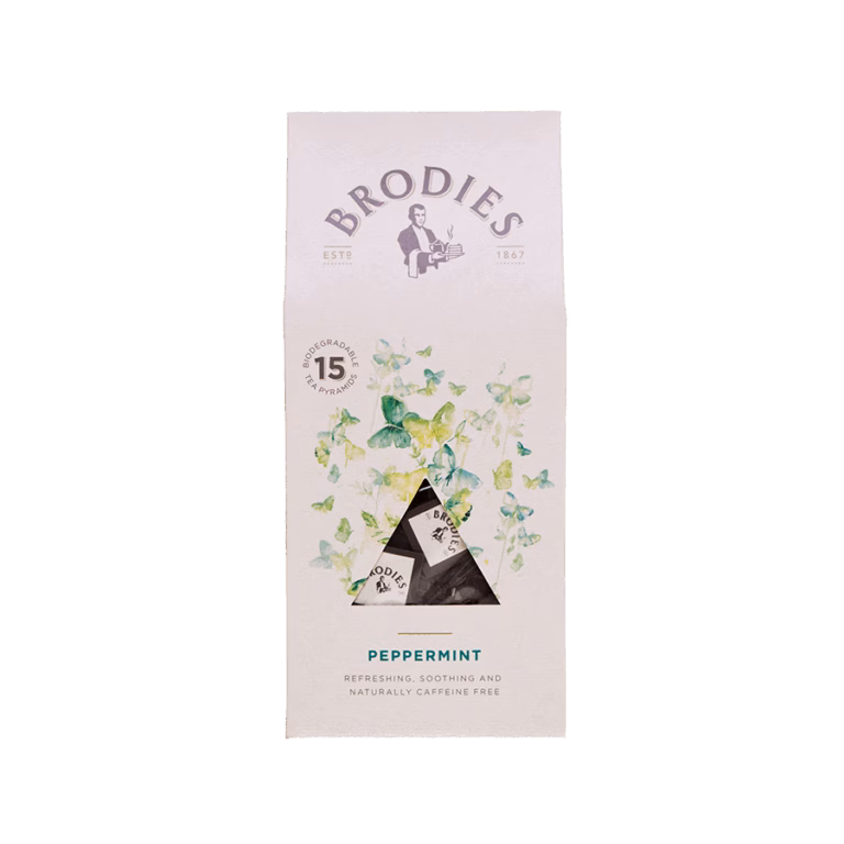 Produktbild: Brodies Tee Pfefferminze, Tee-Pyramide, Karton mit 15 Pyramiden