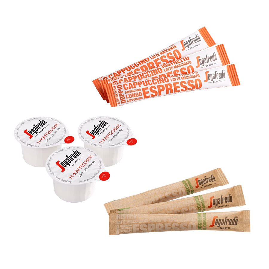 Produktbild: Segafredo H-Kaffeeobers, Bio-Rübenzucker-Sticks und Zuckersticks