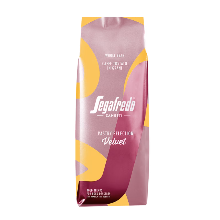 Produktbild: Kaffee Segafredo Pastry Selection Velvet ganze Bohne, 1000 g, aromaversiegelte Verpackung.