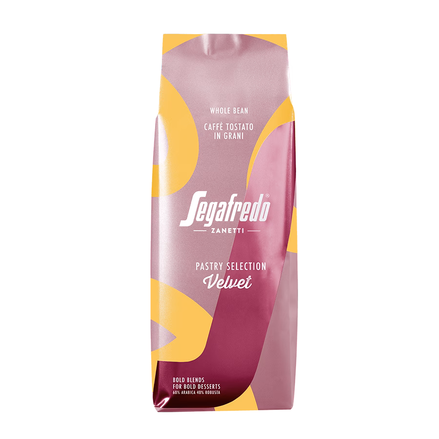 Produktbild: Kaffee Segafredo Pastry Selection Velvet ganze Bohne, 1000 g, aromaversiegelte Verpackung.